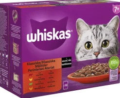 WHISKAS 7+ PERINTEISET ATERIAT KASTIKKEESSA 12*85G 1,02 KG