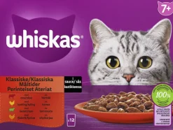 WHISKAS 7+ PERINTEISET ATERIAT KASTIKKEESSA 12*85G 1,02 KG
