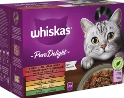WHISKAS 1+ PURE DELIGHT PERINTEISET ATERIAT HYYTELÖSSÄ 12*8