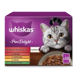 WHISKAS 1+ PURE DELIGHT PERINTEISET ATERIAT HYYTELÖSSÄ 12*8