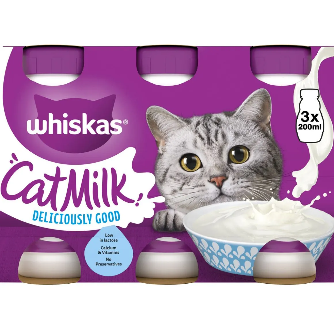 WHISKAS CATMILK KISSANMAITO 3*200G 600 ML