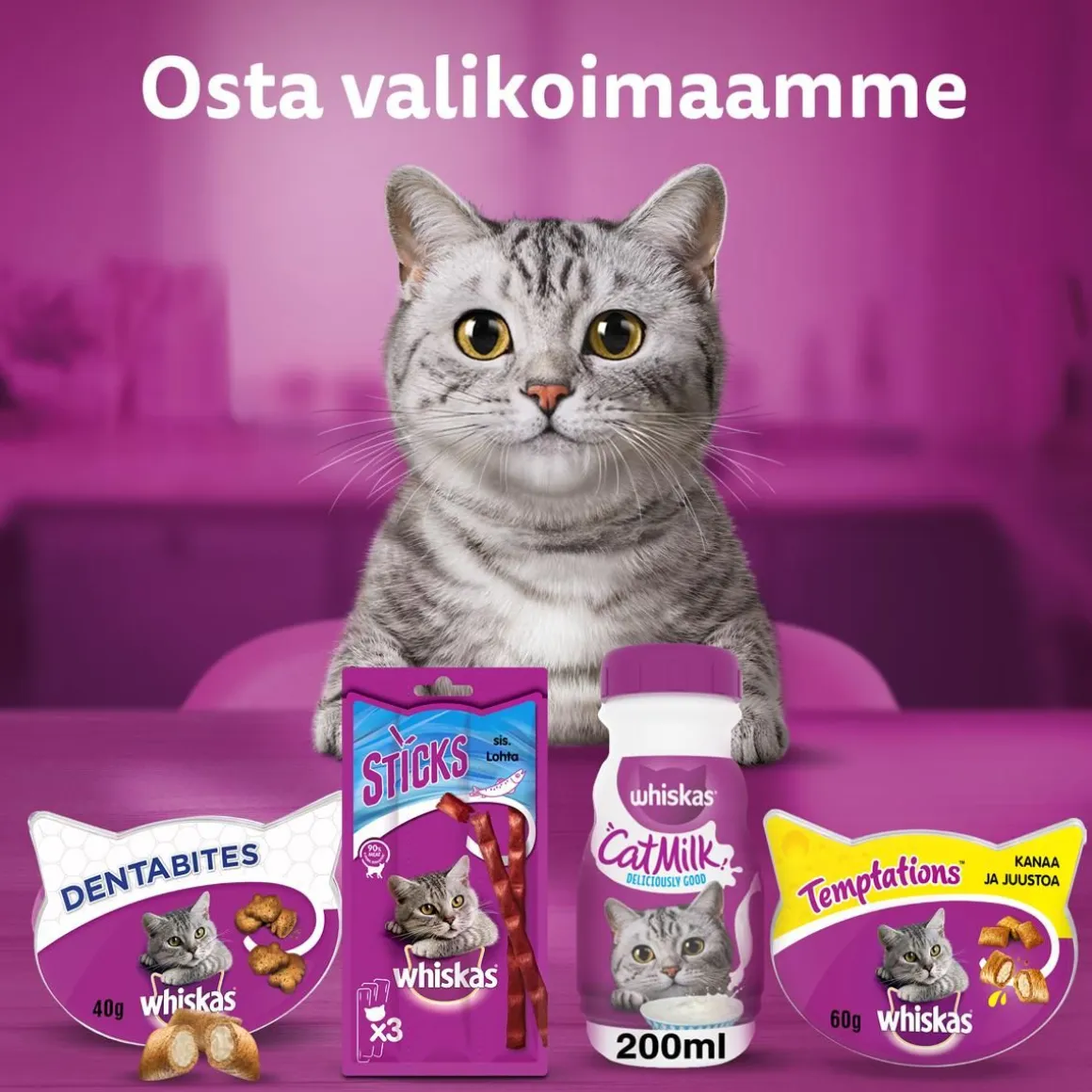 WHISKAS CATMILK KISSANMAITO 3*200G 600 ML