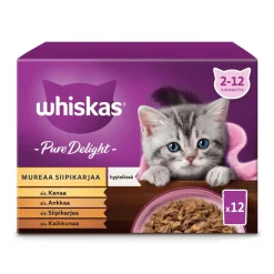 WHISKAS JUNIOR PURE DELIGHT SIIPIKARJAHERKUT HYYTELÖSSÄ 12*85G