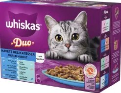 WHISKAS 1+ DUO MEREN HERKUT HYYTELÖSSÄ 12*85G 1,02 KG