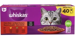 WHISKAS 1+ PERINTEISET ATERIAT KASTIKKEESSA 40*85G 3,4 KG