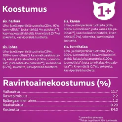 WHISKAS 1+ PURE DELIGHT SUOSIKIT LAJITELMA HYYTELÖSSÄ 12*85G 1,02 KG