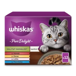 WHISKAS 1+ PURE DELIGHT SUOSIKIT LAJITELMA HYYTELÖSSÄ 12*85G 1,02 KG
