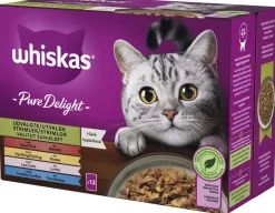 WHISKAS 1+ PURE DELIGHT SUOSIKIT LAJITELMA HYYTELÖSSÄ 12*85G 1,02 KG