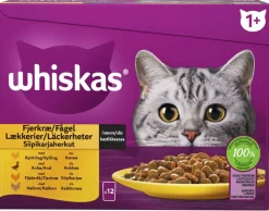 WHISKAS 1+ SIIPIKARJAHERKUT KASTIKKEESSA 12*85G 1,02 KG