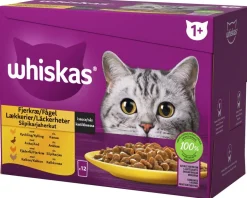 WHISKAS 1+ SIIPIKARJAHERKUT KASTIKKEESSA 12*85G 1,02 KG